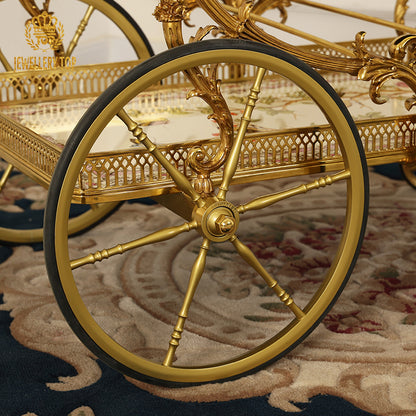 Baroque Porcelain Brass&Porcelain Trolley