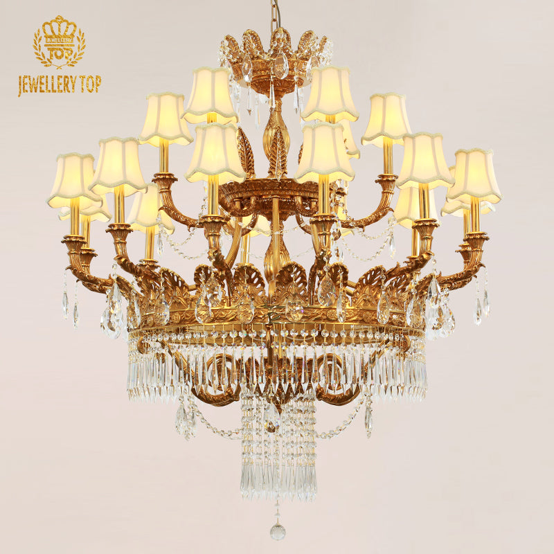 crystal art decorative brass chandelier