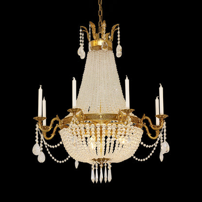 French Brass Empire Chandelier