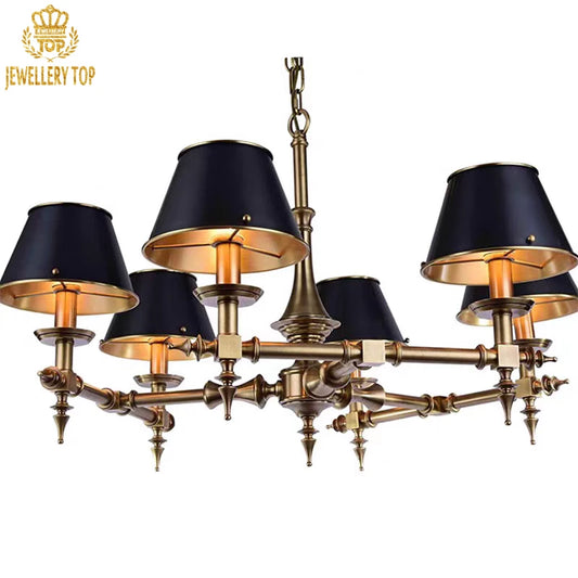 Regal brass chandelier inspired by Baroque theatrical design