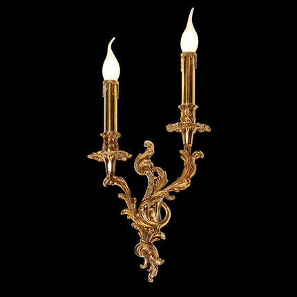 anacthus leaf antique brass wall lamp