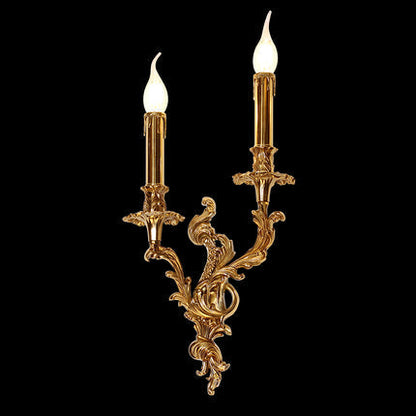 anacthus leaf antique brass wall lamp