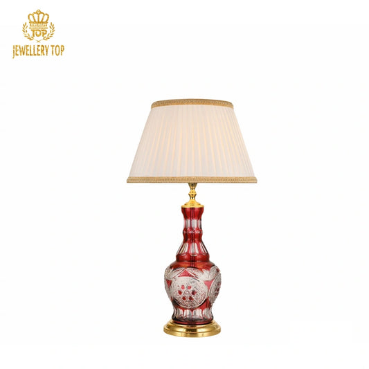 24PBO Leaded-Glass Light with Hand-Painted Botanical Details