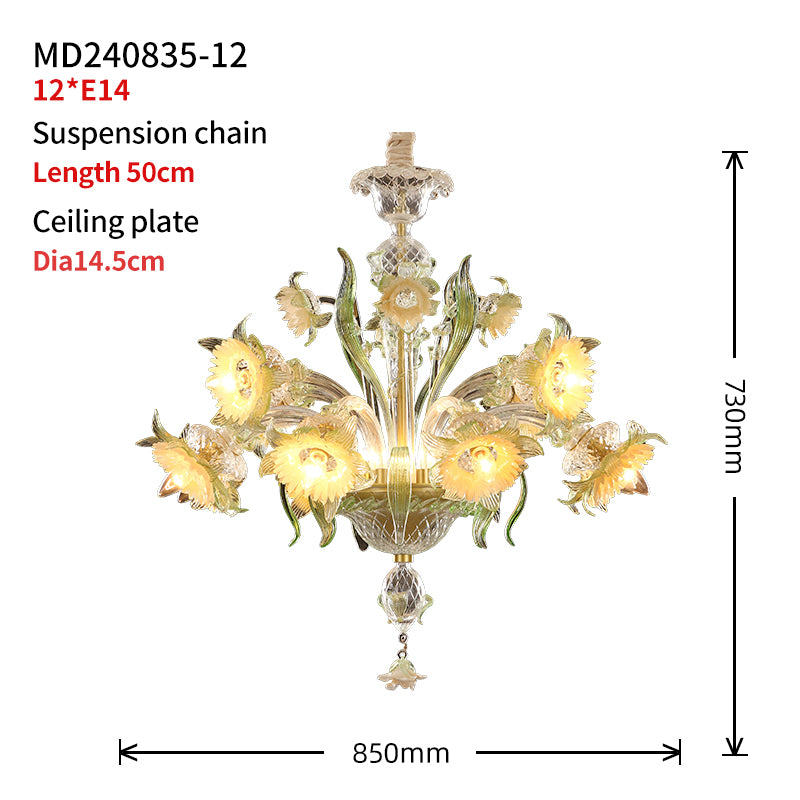 Murano Floral Glass Chandelier