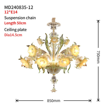 Murano Floral Glass Chandelier