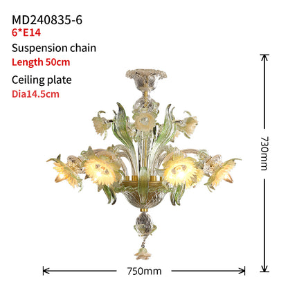 Murano Floral Glass Chandelier