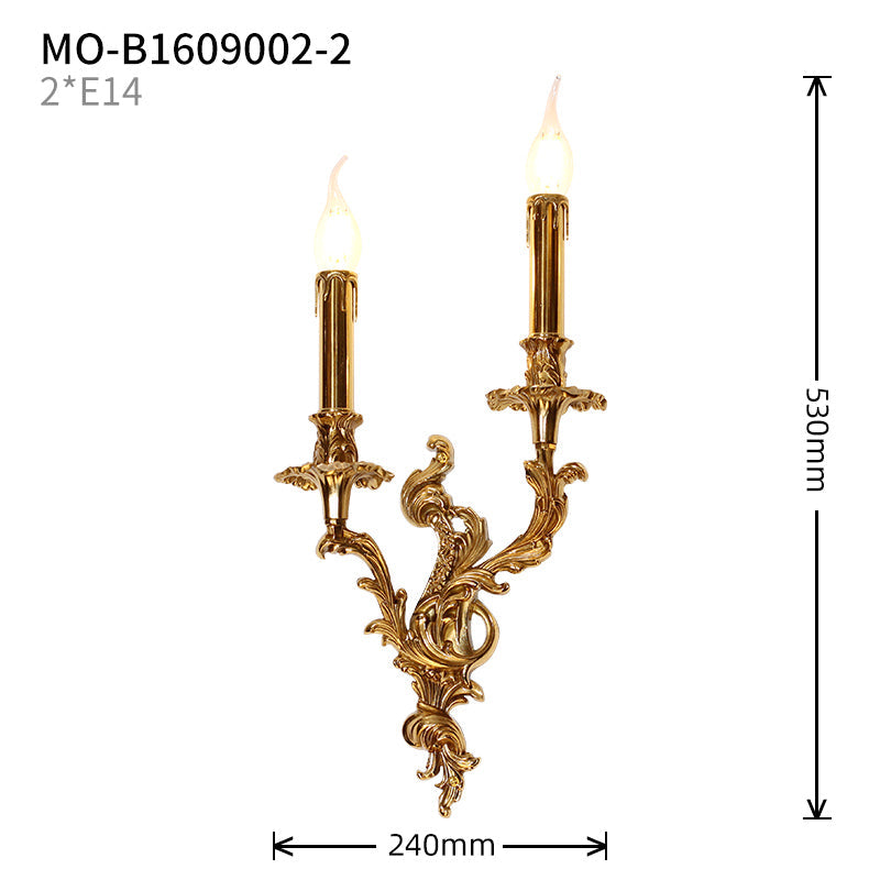 anacthus leaf antique brass wall lamp