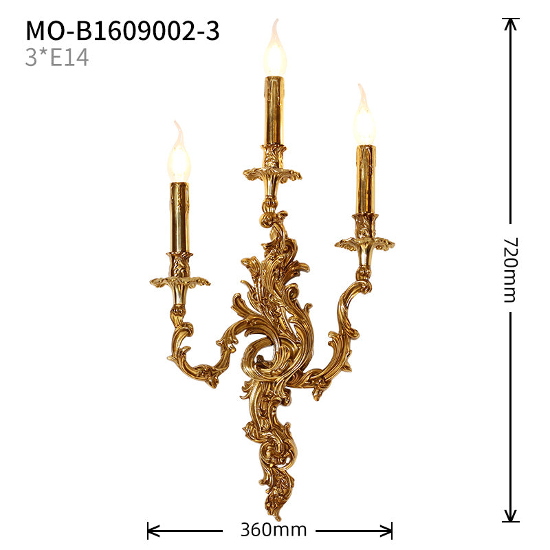 anacthus leaf antique brass wall lamp