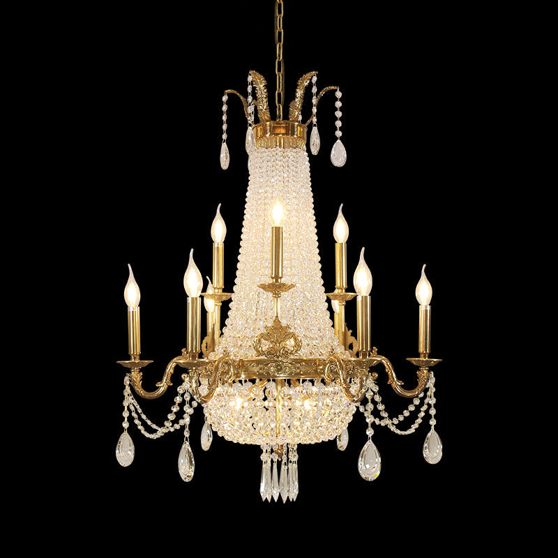 French Brass Empire Chandelier