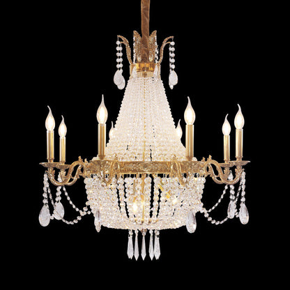 French Brass Empire Chandelier