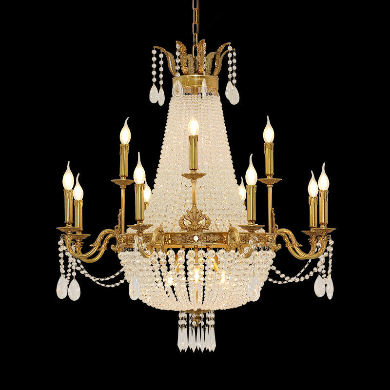 French Brass Empire Chandelier