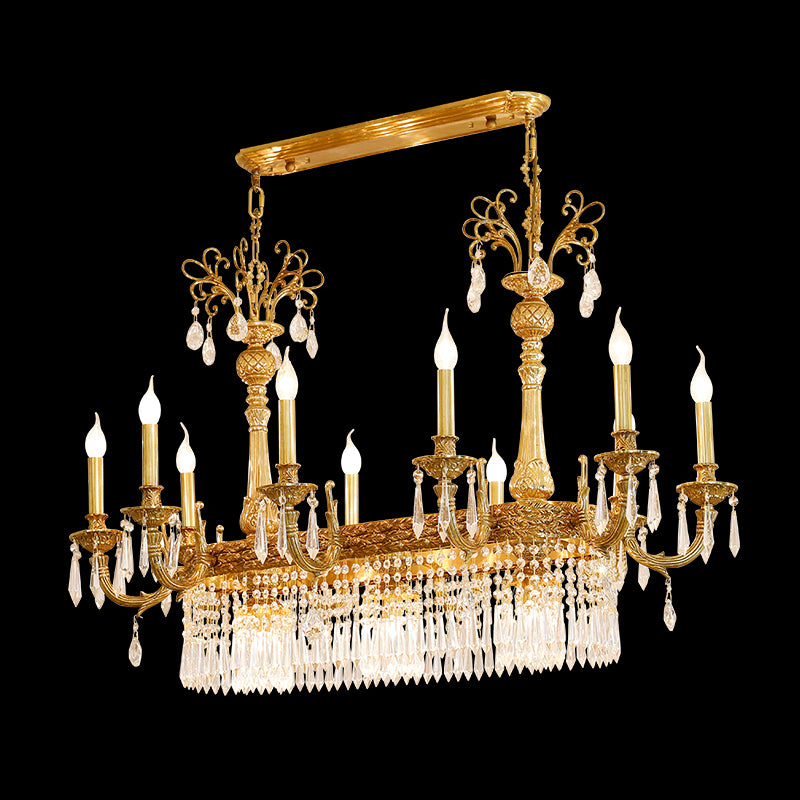 Dining Rectangle Brass Antique Chandelier