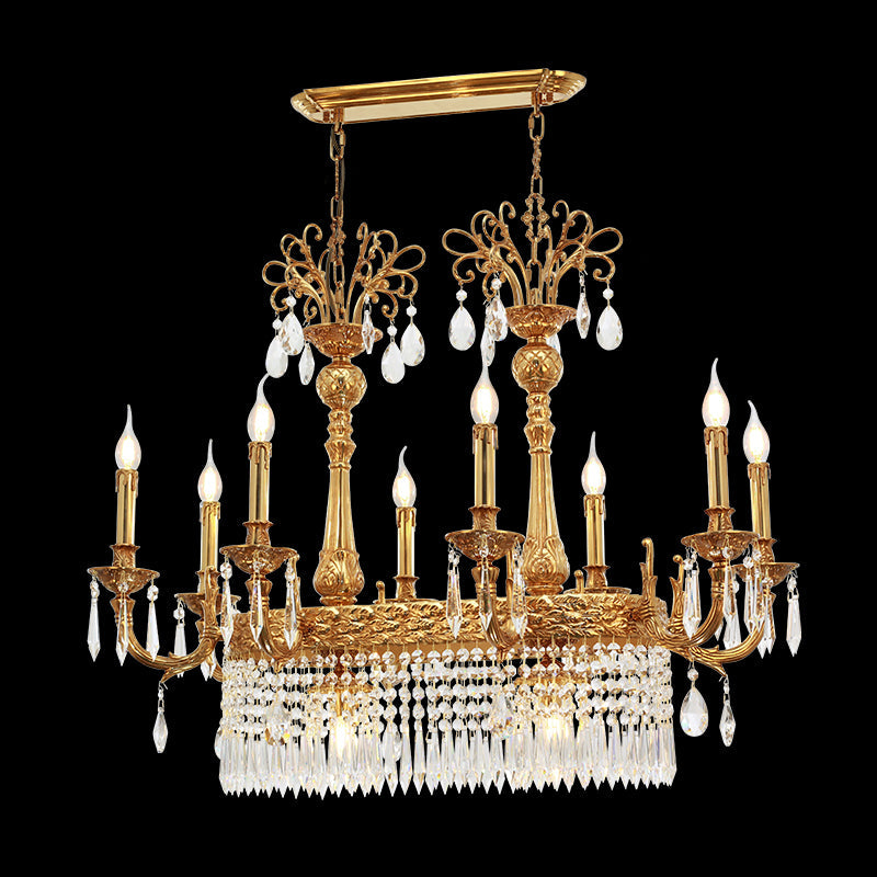 Dining Rectangle Brass Antique Chandelier