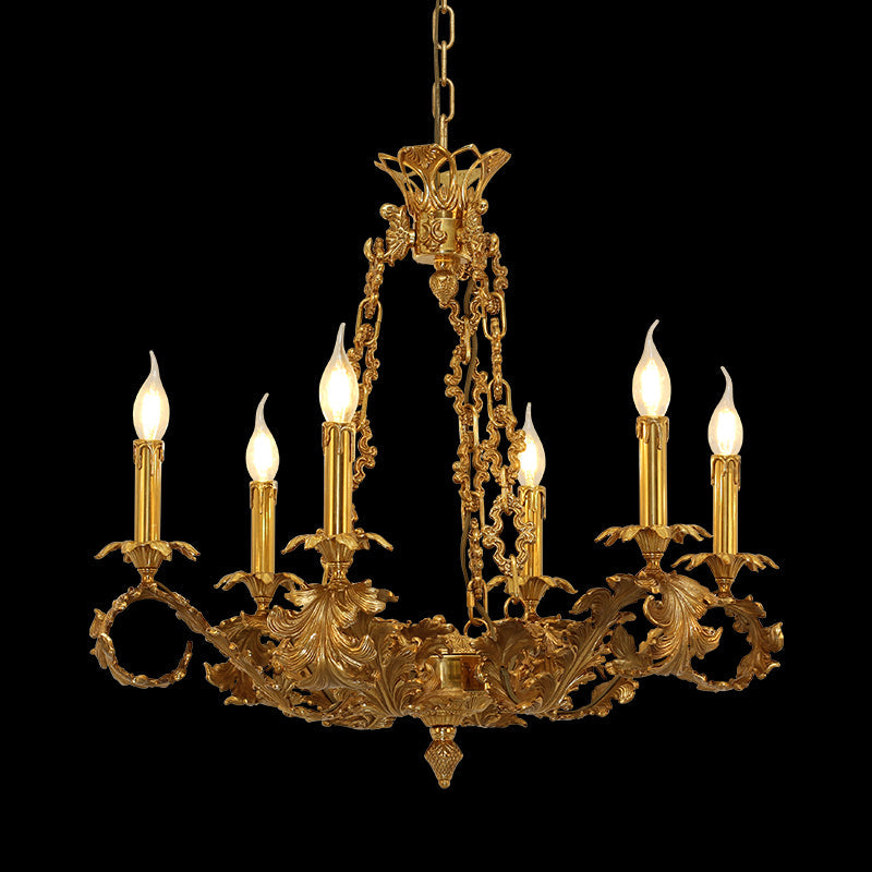 hand carving lamp arms pure brass chandelier