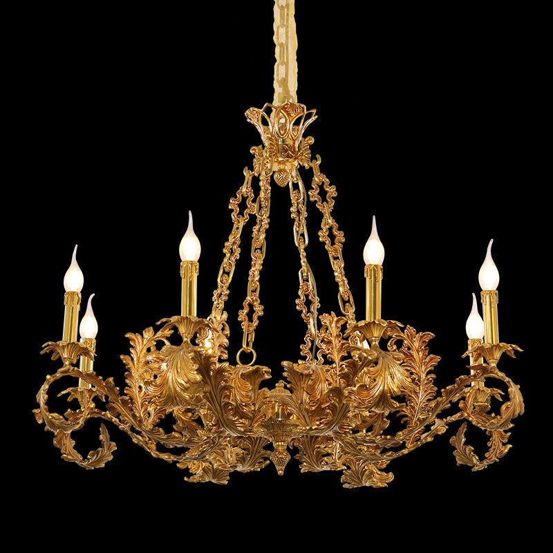 hand carving lamp arms pure brass chandelier