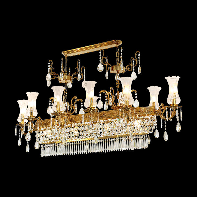 Dining Linear Brass Antique Chandelier