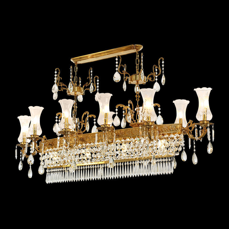 Dining Linear Brass Antique Chandelier