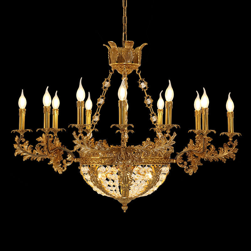 Classical Cirrus Brass Antique Chandelier