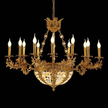 Classical Cirrus Brass Antique Chandelier