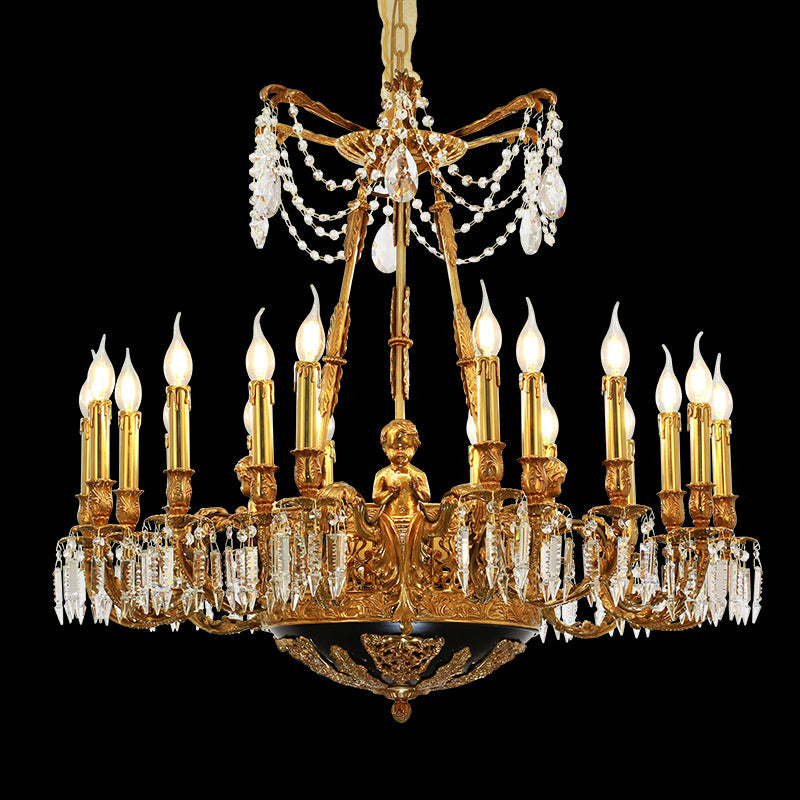 Brass Neoclassical Chandelier 2.95'/3.28'