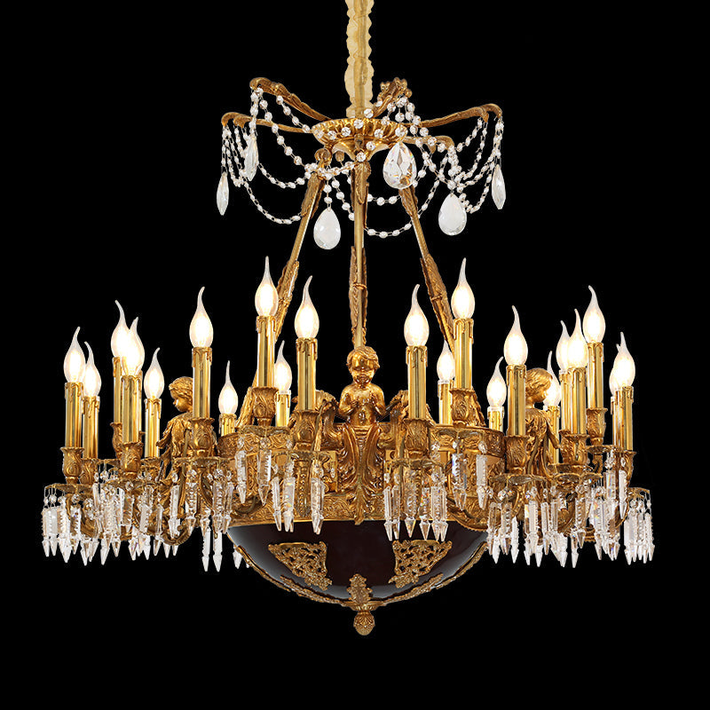 Brass Neoclassical Chandelier 2.95'/3.28'