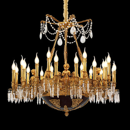 Brass Neoclassical Chandelier 2.95'/3.28'