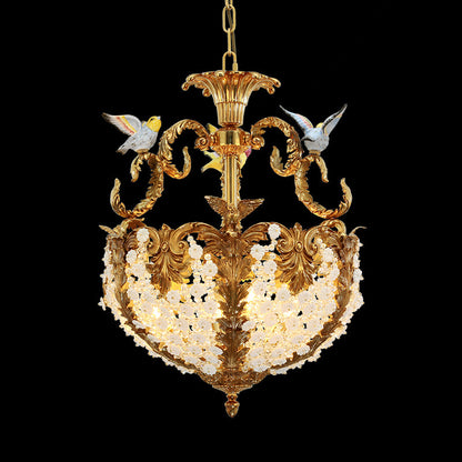 French Brass Rococo Pendant Lamp