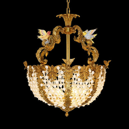 French Brass Rococo Pendant Lamp