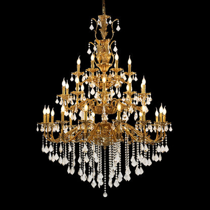 Neoclassical Brass Chandelier