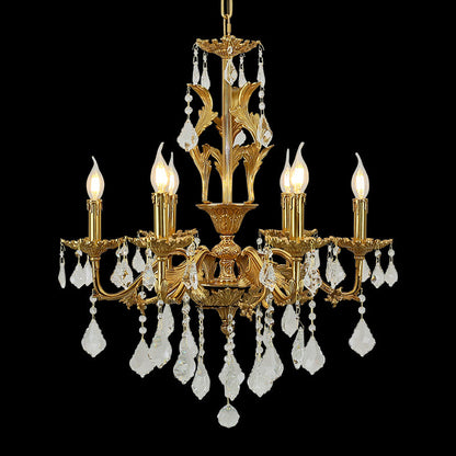 Neoclassical Brass Chandelier