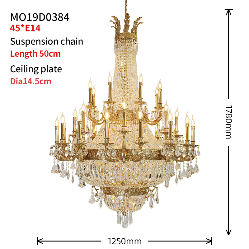 Empire Brass Crystal Chandelier