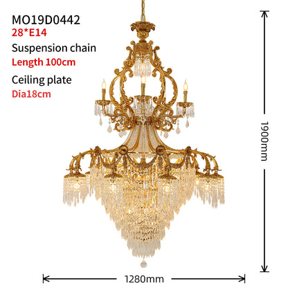 Large Rococo Crystal Chandelier 6.23'