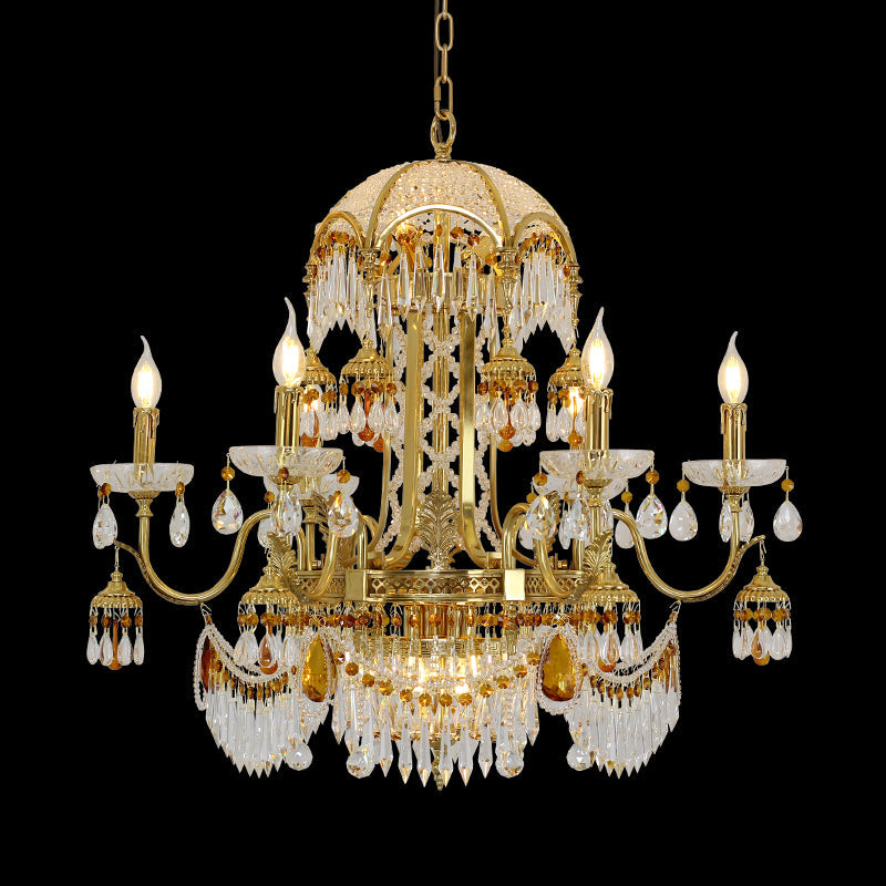 French Classical Art Brass Chandelier