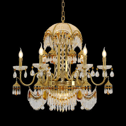 French Classical Art Brass Chandelier