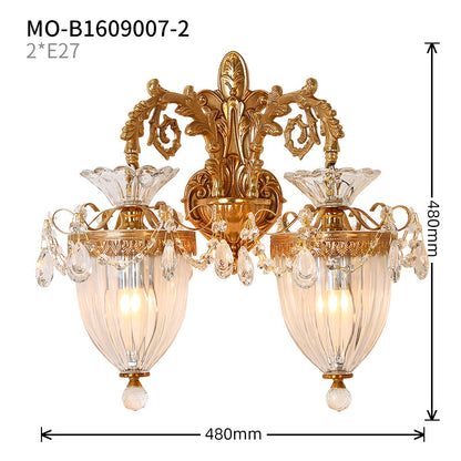 crystal decorative brass wall lamp