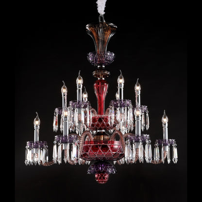 12 lamps Crystal Glass Design Chandelier