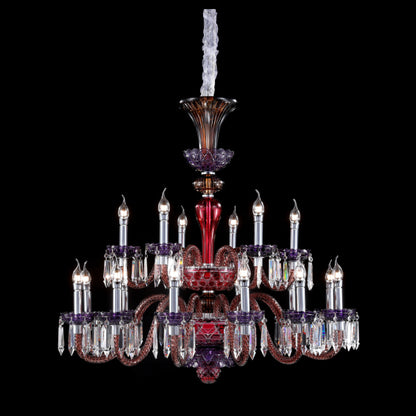 18 lamps Crystal Glass Design Chandelier