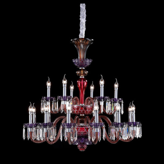 18 lamps Crystal Glass Design Chandelier