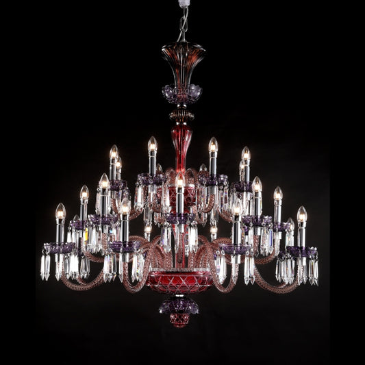 24 lamps Crystal Glass Design Chandelier