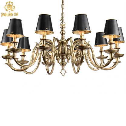 Sleek black and gold lighting fixture for contemporary upscale interiors