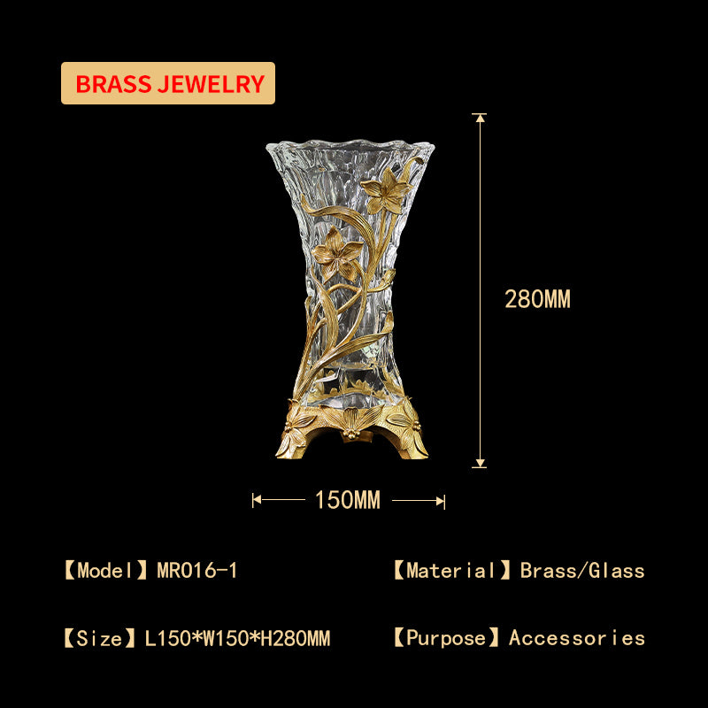 Brass&Crystal Decoration Vase