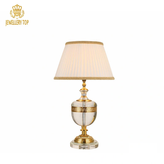 24PBO Leaded-Glass Home Light with Angular Brass Base