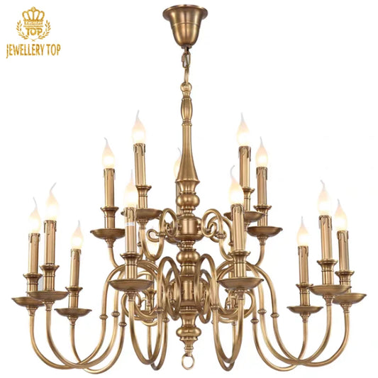 Large palace-style chandelier with candlelight bulbs