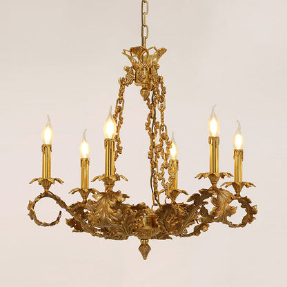 hand carving lamp arms pure brass chandelier