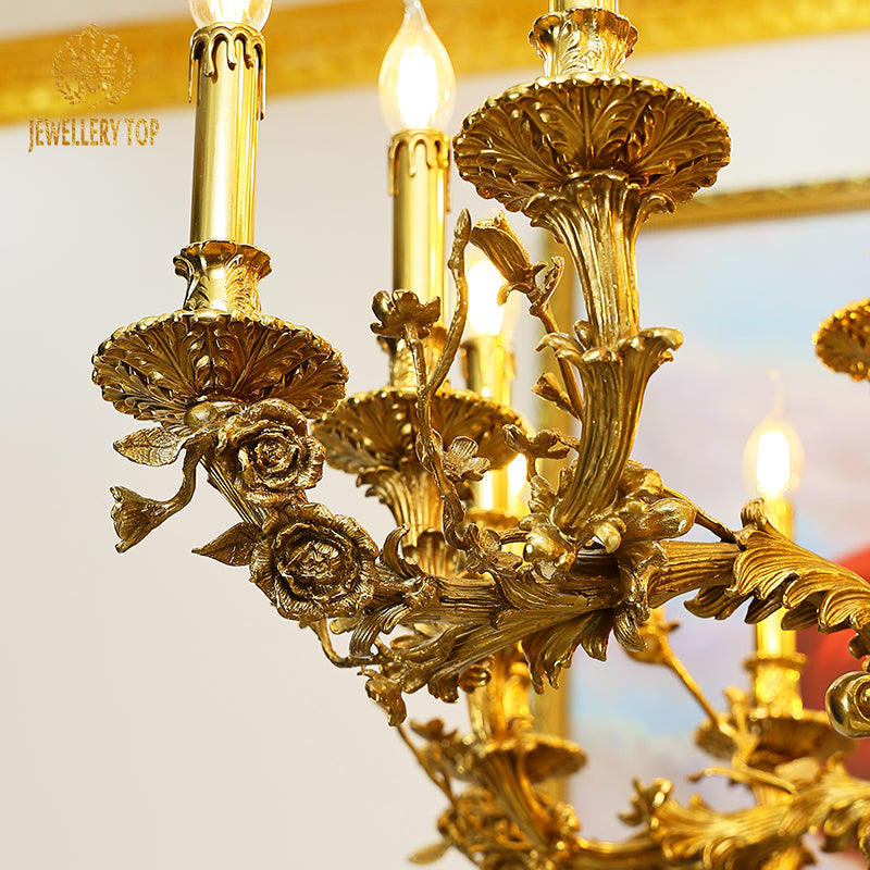 Classic French Brass Chandelier