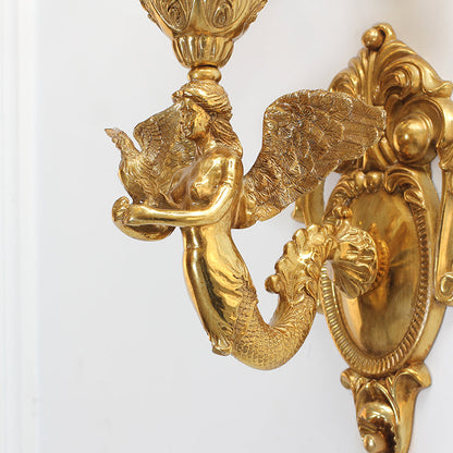 Siren Shape Gold Brass Wall Lamp