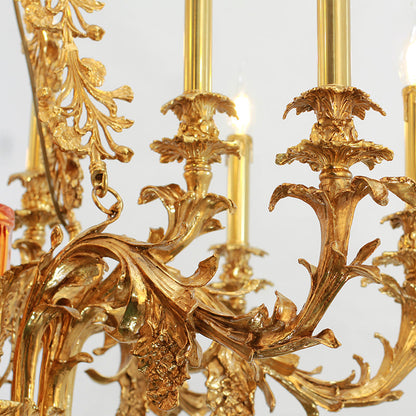 amber glass brass chandelier