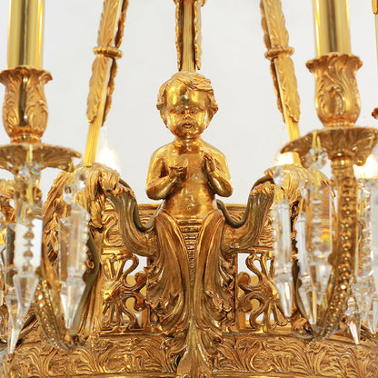 Brass Neoclassical Chandelier 2.95'/3.28'