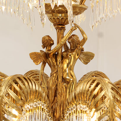 Palm Elf Brass Chandelier