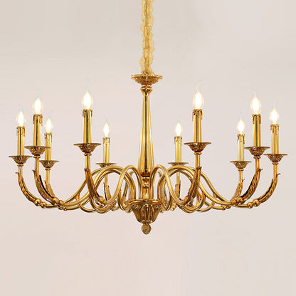 Elegant metalwork on the classical chandelier’s framework
